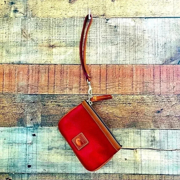Dooney & Bourke Leather Wristlet in Burgundy - Picture 1 of 5